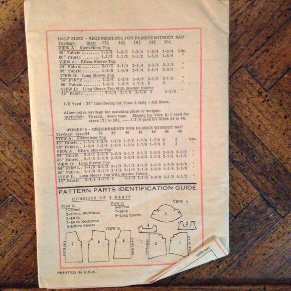 UNCUT AND COMPLETE Lot of 2 Vintage 1970s Sewing Patterns, Smock Style Tops - Picture 5 of 5